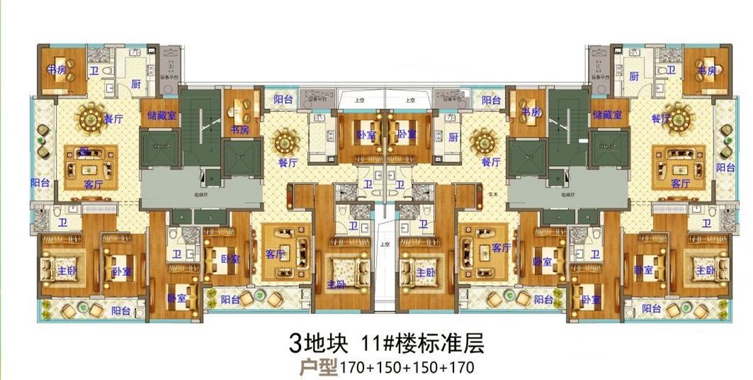 义乌市下车门新村C区块 11#楼标准层 户型图